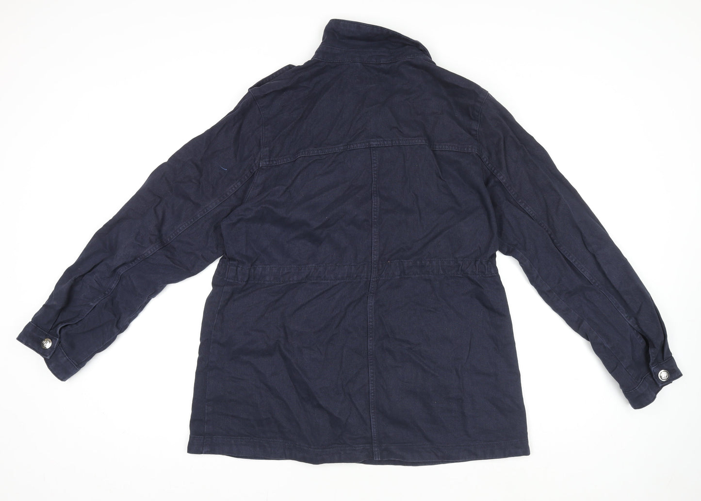 Next Women's Blue Military Jacket Size 16 Cotton Twill Mid-Length