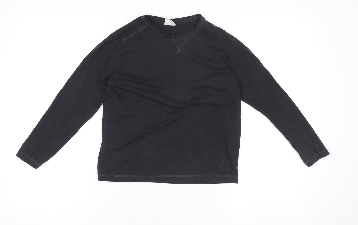 ZARA Boys Black Long Sleeve Cotton Basic T-Shirt 9-10 Years