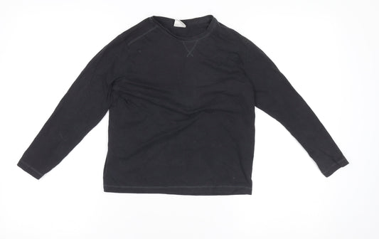 ZARA Boys Black Long Sleeve Cotton Basic T-Shirt 9-10 Years