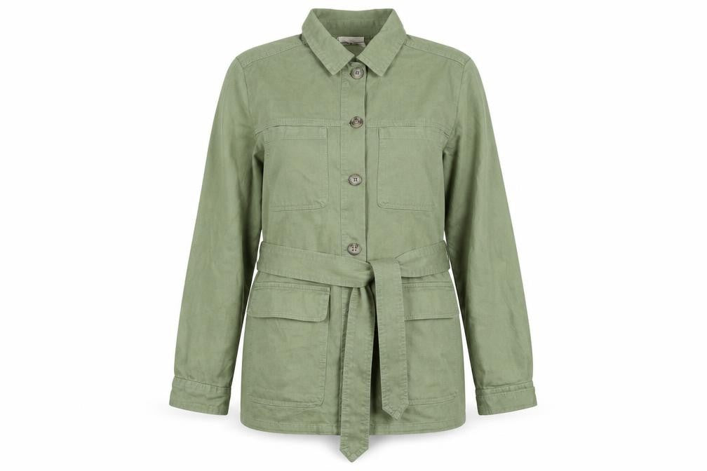 Marks and Spencer Women Green Size 10 Belted Shirt Dress