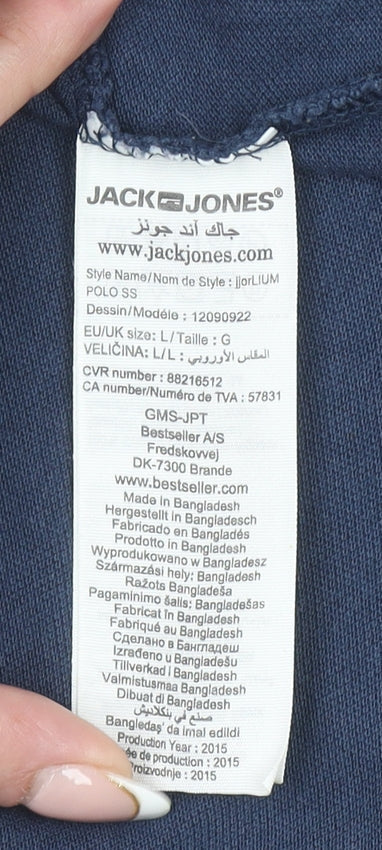 Jack & Jones Men’s Blue Originals Polo Shirt Size L Casual Style