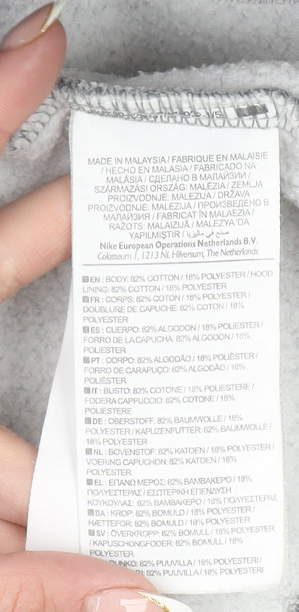 Nike Women’s Grey Full Zip Hoodie Size L Cotton Blend