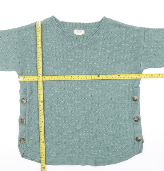 Fat Face Women’s Green Knit Side Button Jumper UK 8