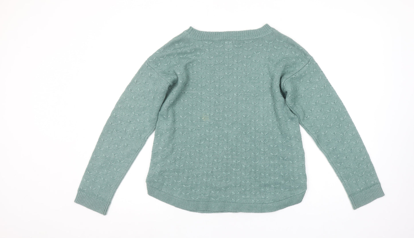 Fat Face Women’s Green Knit Side Button Jumper UK 8