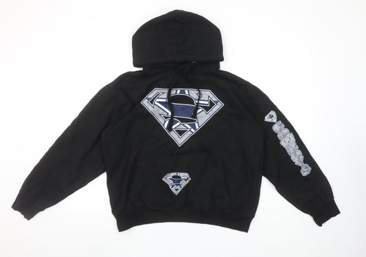 SAAD Collection Women’s Black M Pullover Hoodie Superman Cowboys Graphic