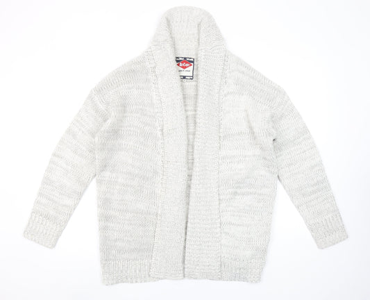 Lee Cooper Women Ivory Chunky Knit Long Sleeve Open Cardigan Size 14