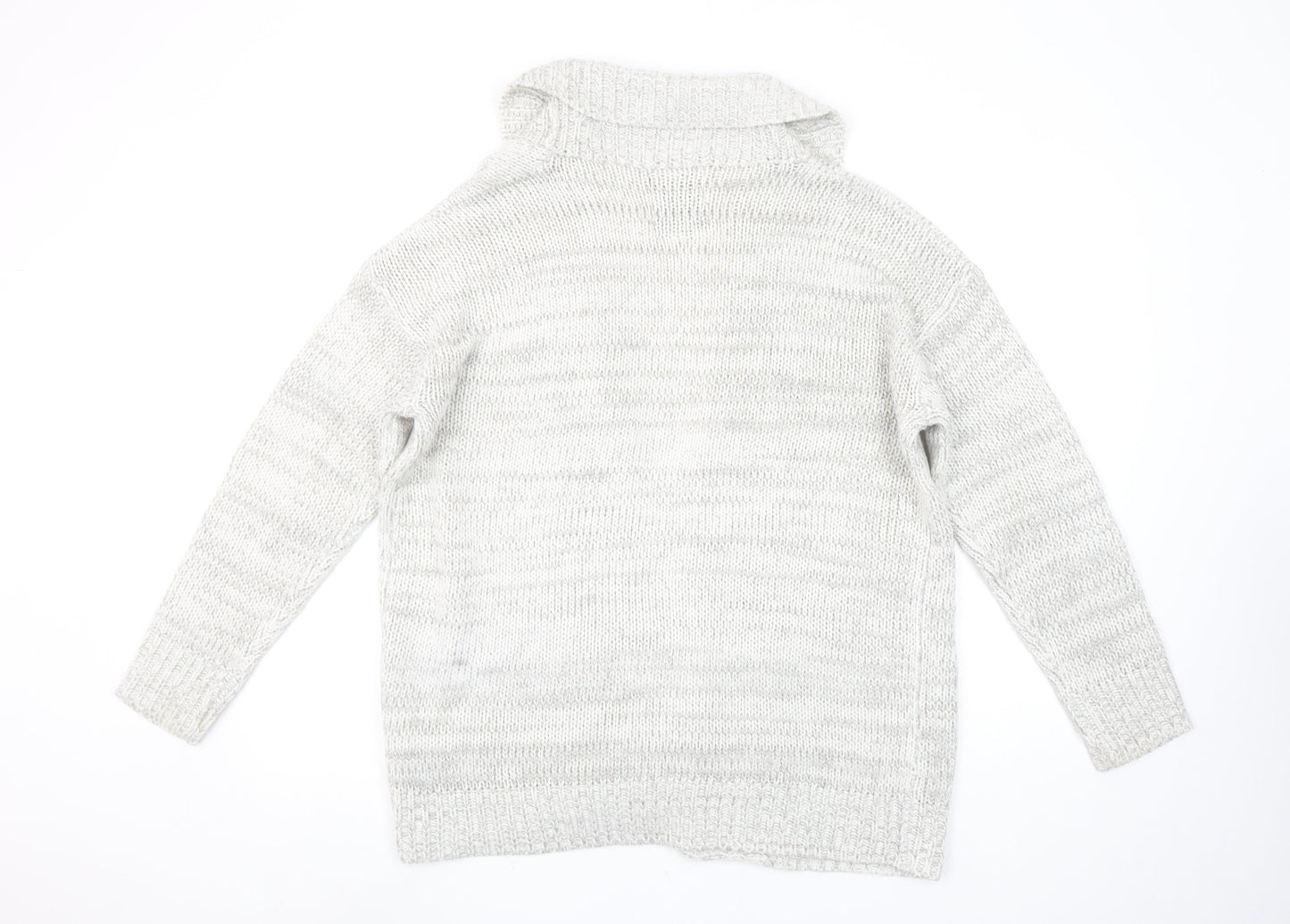 Lee Cooper Women Ivory Chunky Knit Long Sleeve Open Cardigan Size 14