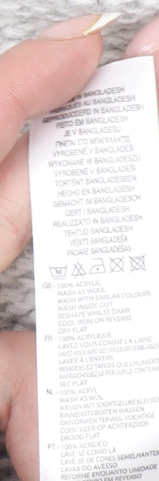 Lee Cooper Women Ivory Chunky Knit Long Sleeve Open Cardigan Size 14