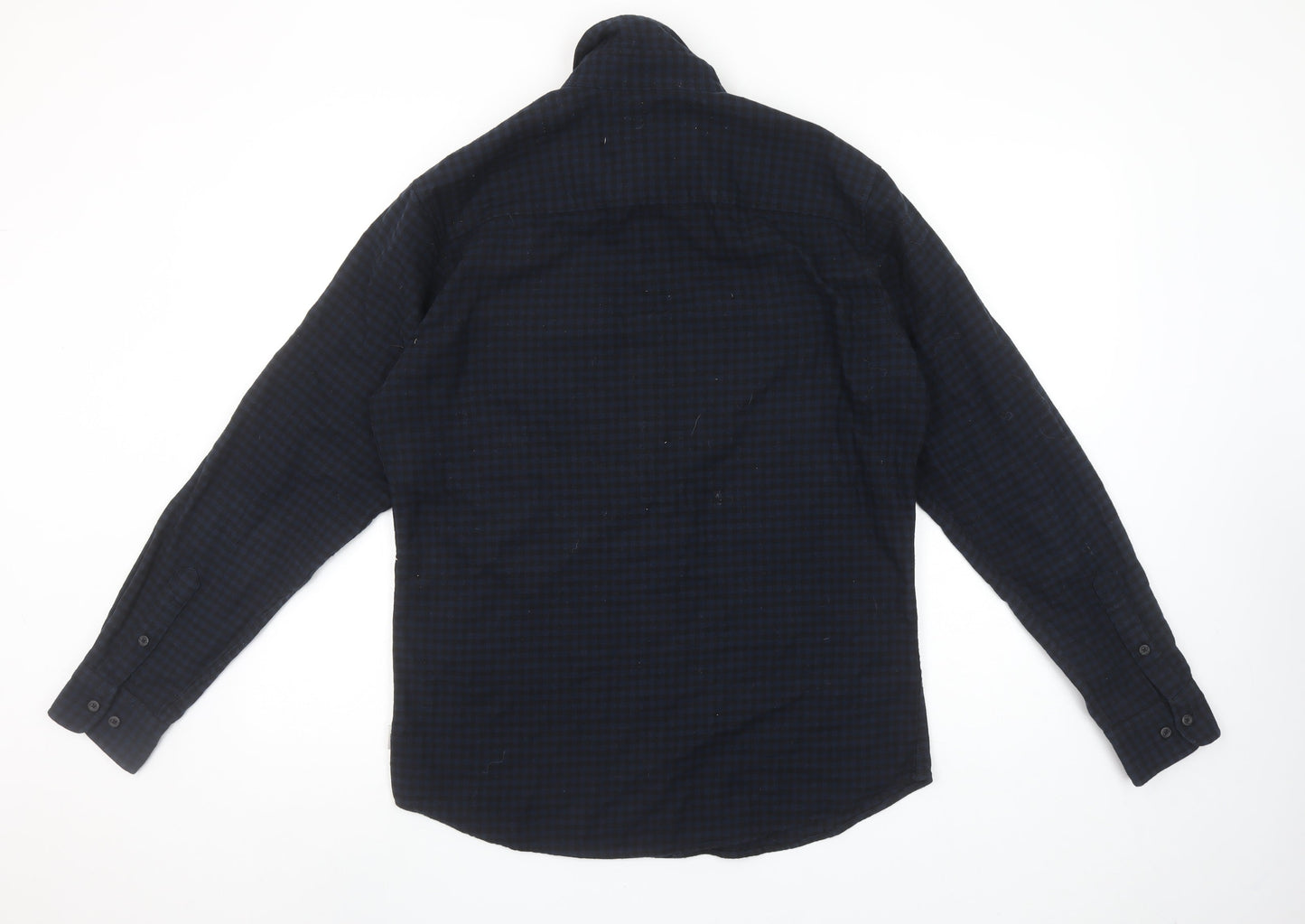 Jack & Jones Men's Blue Checked Slim Fit Flannel Shirt M