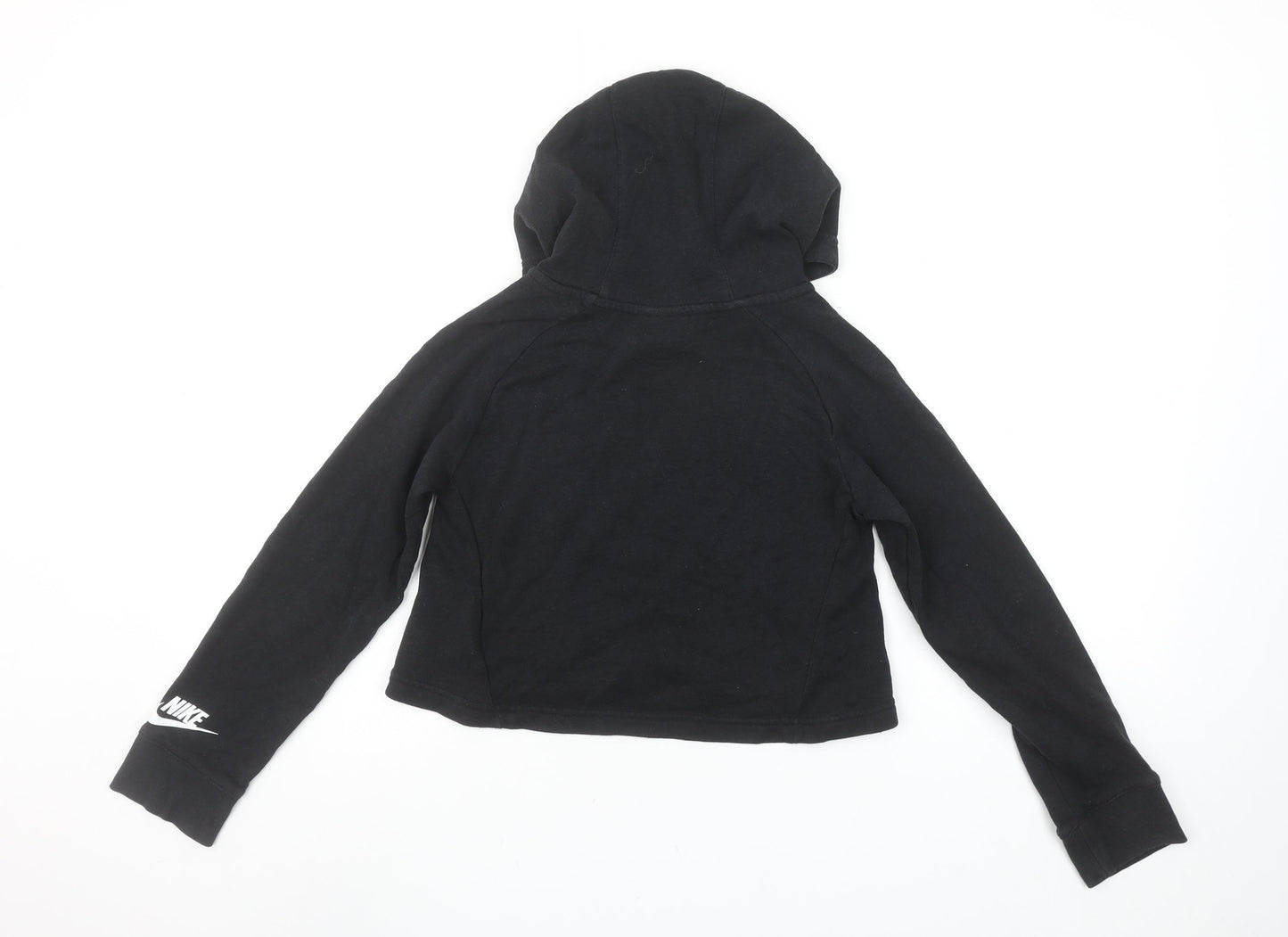 Nike Girls Black Hoodie 10-12 Years Pullover Just Do It Graphic Sweatshirt