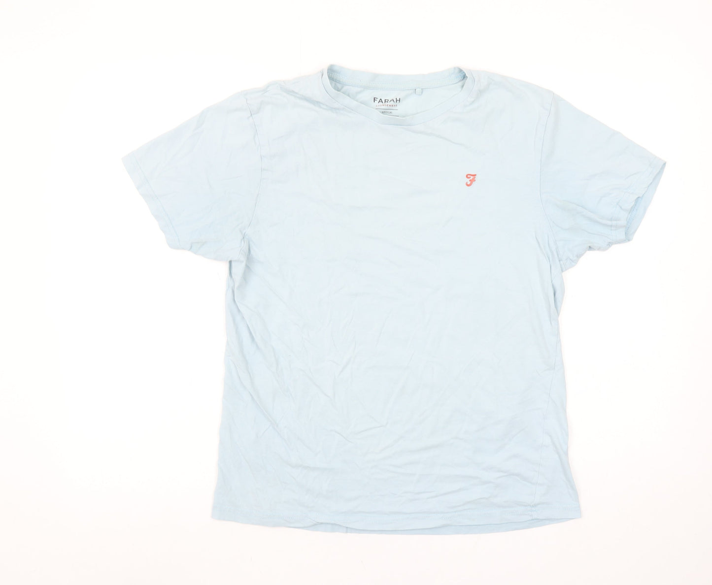 Farah Men's Blue Cotton Short Sleeve Crew Neck T-Shirt Size M