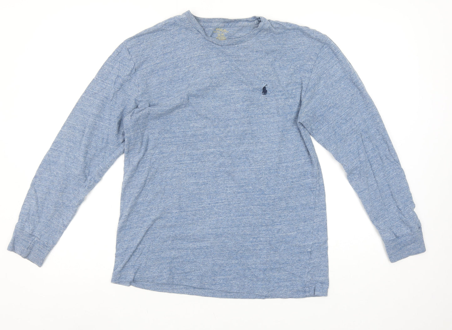 Ralph Lauren Men's Blue Long Sleeve Cotton Crew Neck T-Shirt Size S