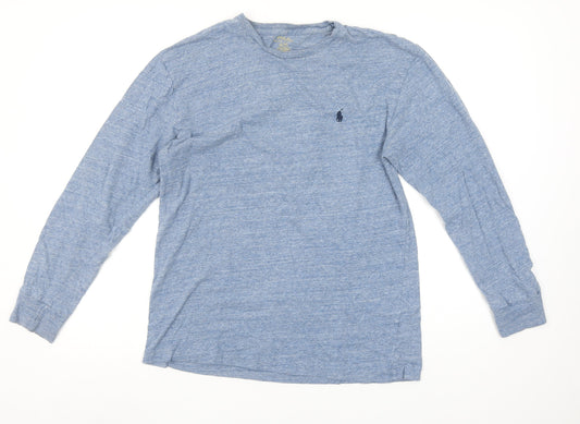 Ralph Lauren Men's Blue Long Sleeve Cotton Crew Neck T-Shirt Size S