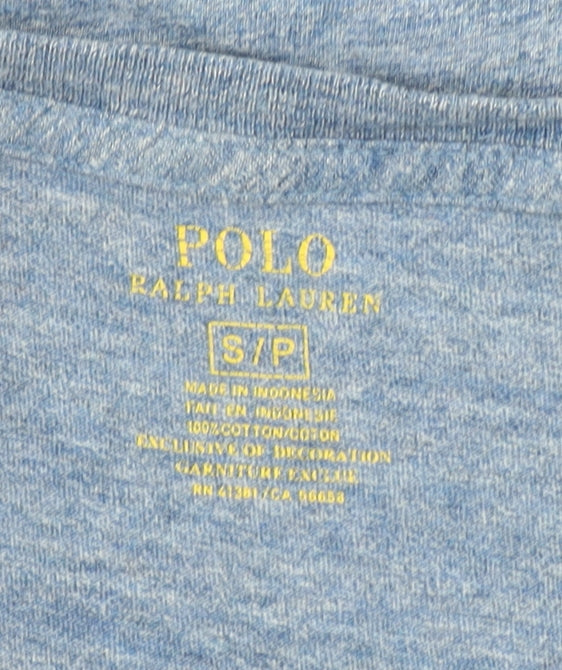 Ralph Lauren Men's Blue Long Sleeve Cotton Crew Neck T-Shirt Size S