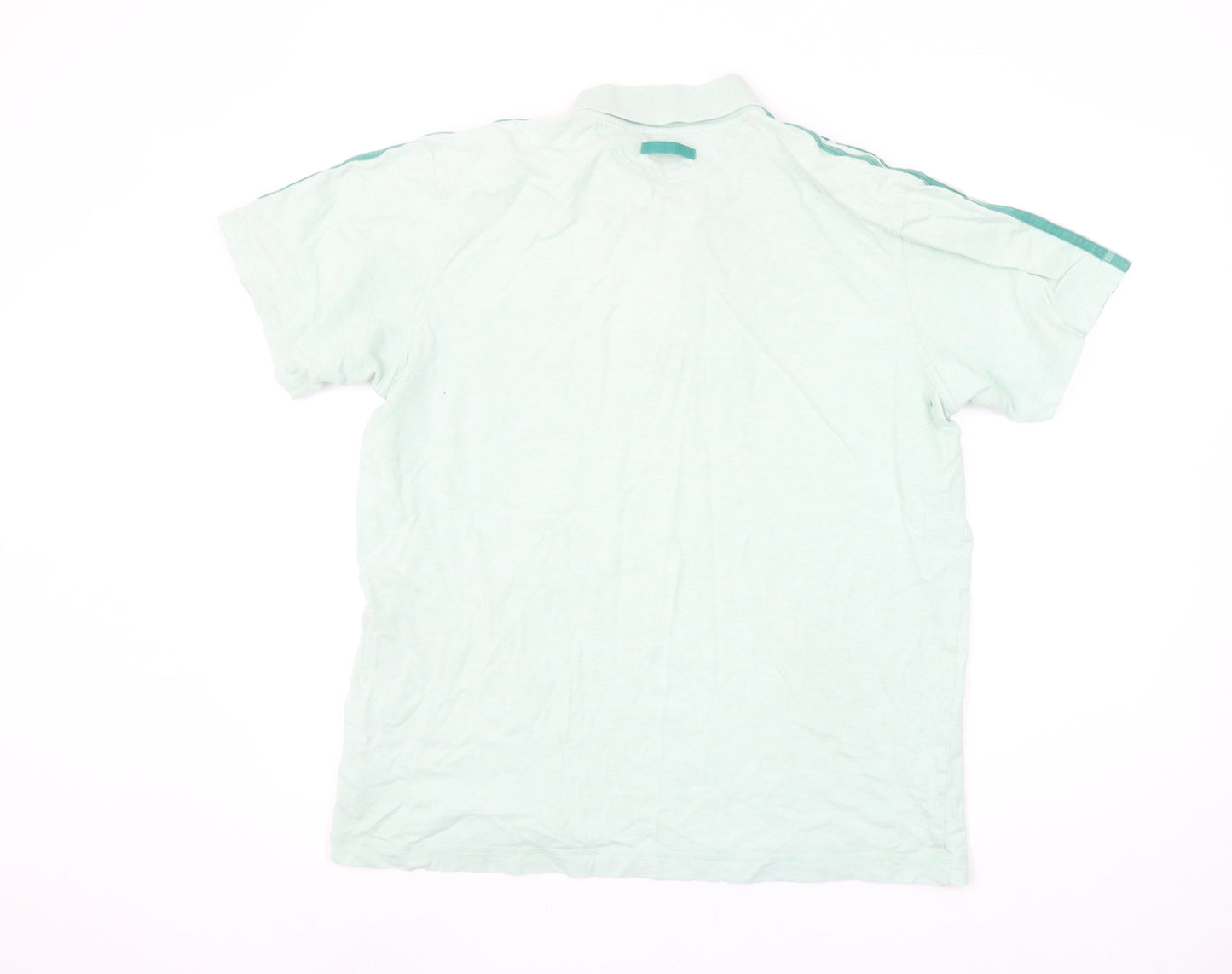 Adidas Men's Mint Green Short Sleeve Polo Shirt Size L Cotton Casual