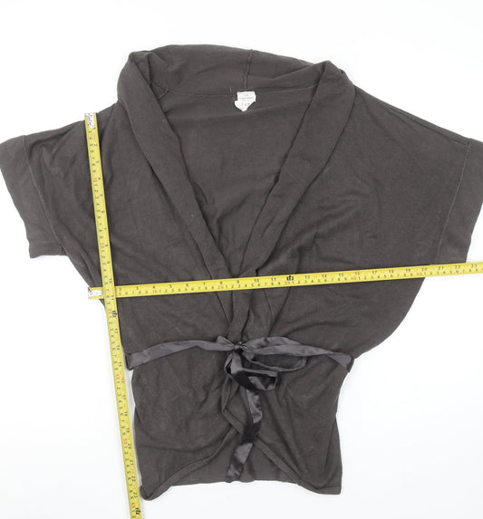 Calvin Klein Women’s Grey L Short Sleeve Belted Cardigan