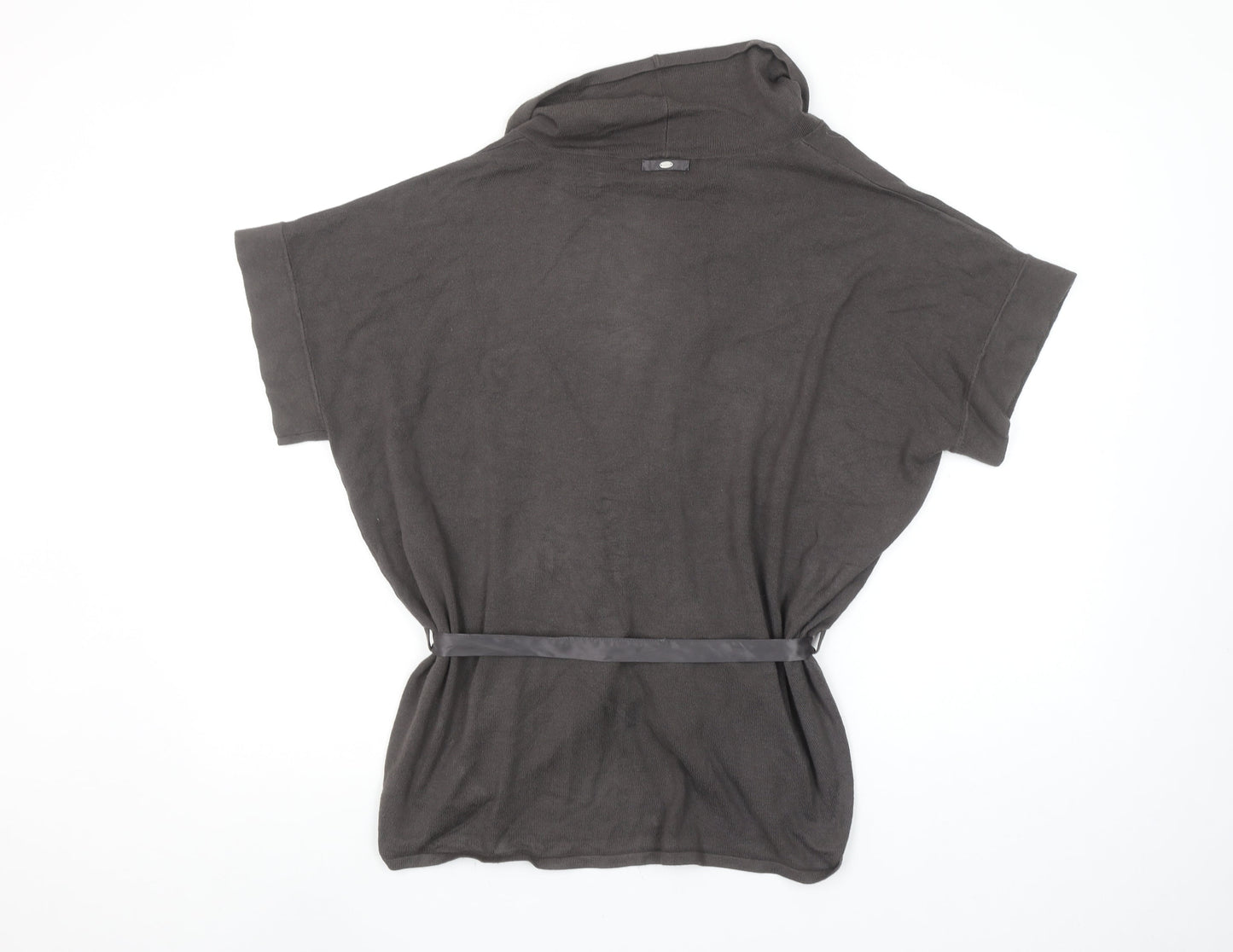 Calvin Klein Women’s Grey L Short Sleeve Belted Cardigan