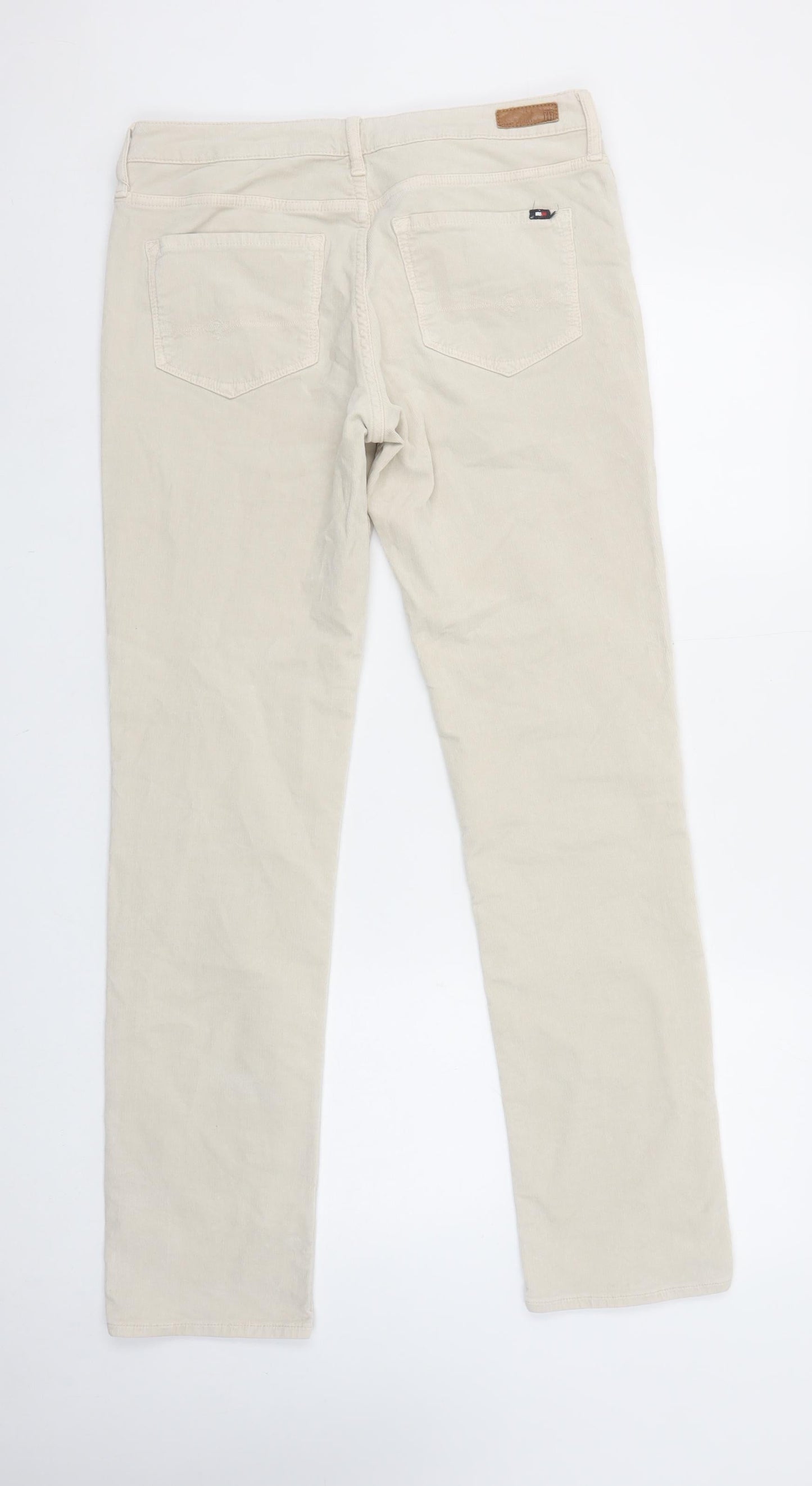 Tommy Hilfiger Womens Beige Chino Corduroy Trousers Size 28
