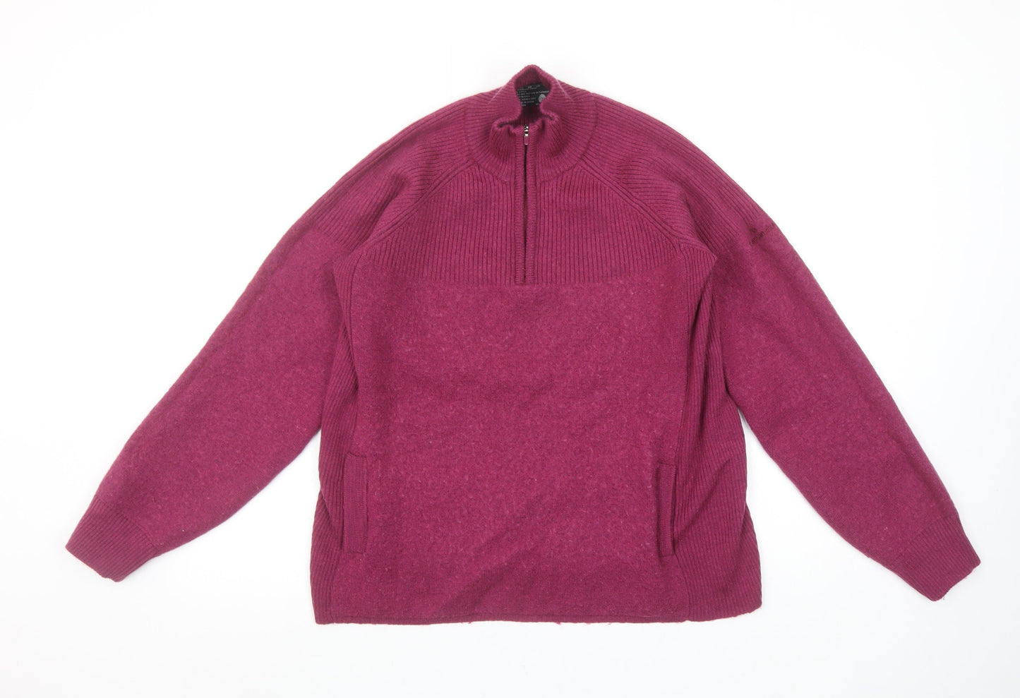 Kathmandu Women's Purple Merino Wool Half Zip Jumper Size 16