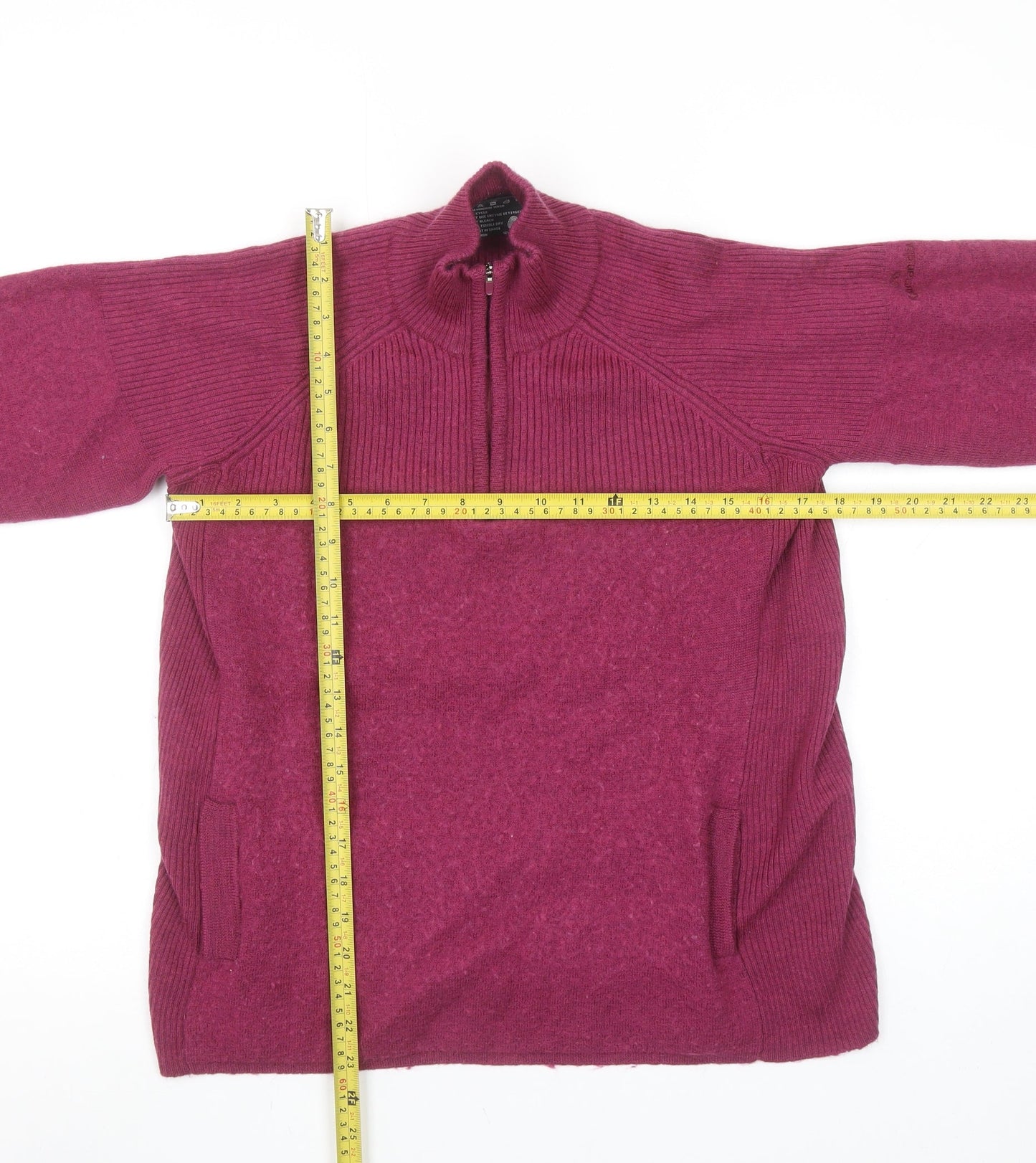 Kathmandu Women's Purple Merino Wool Half Zip Jumper Size 16