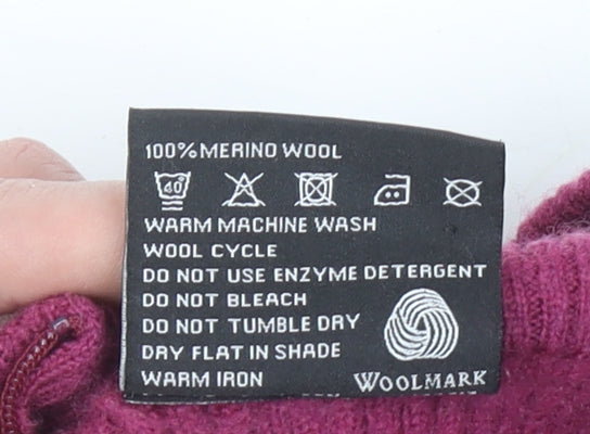 Kathmandu Women's Purple Merino Wool Half Zip Jumper Size 16