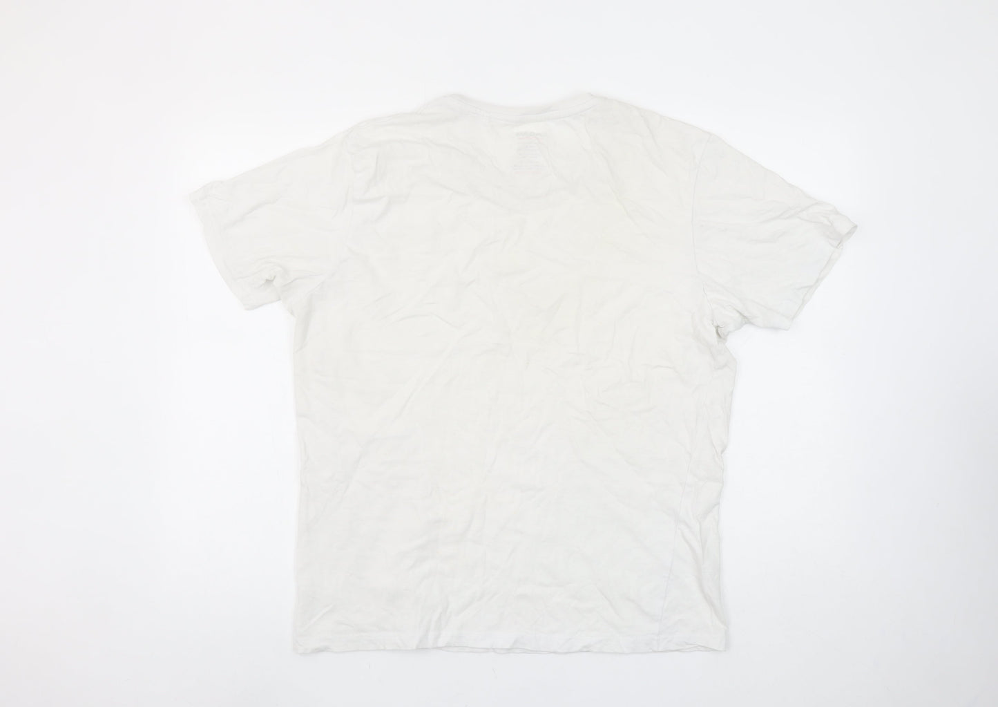 Farah Men’s White Cotton Crew Neck Short Sleeve T-Shirt Size L