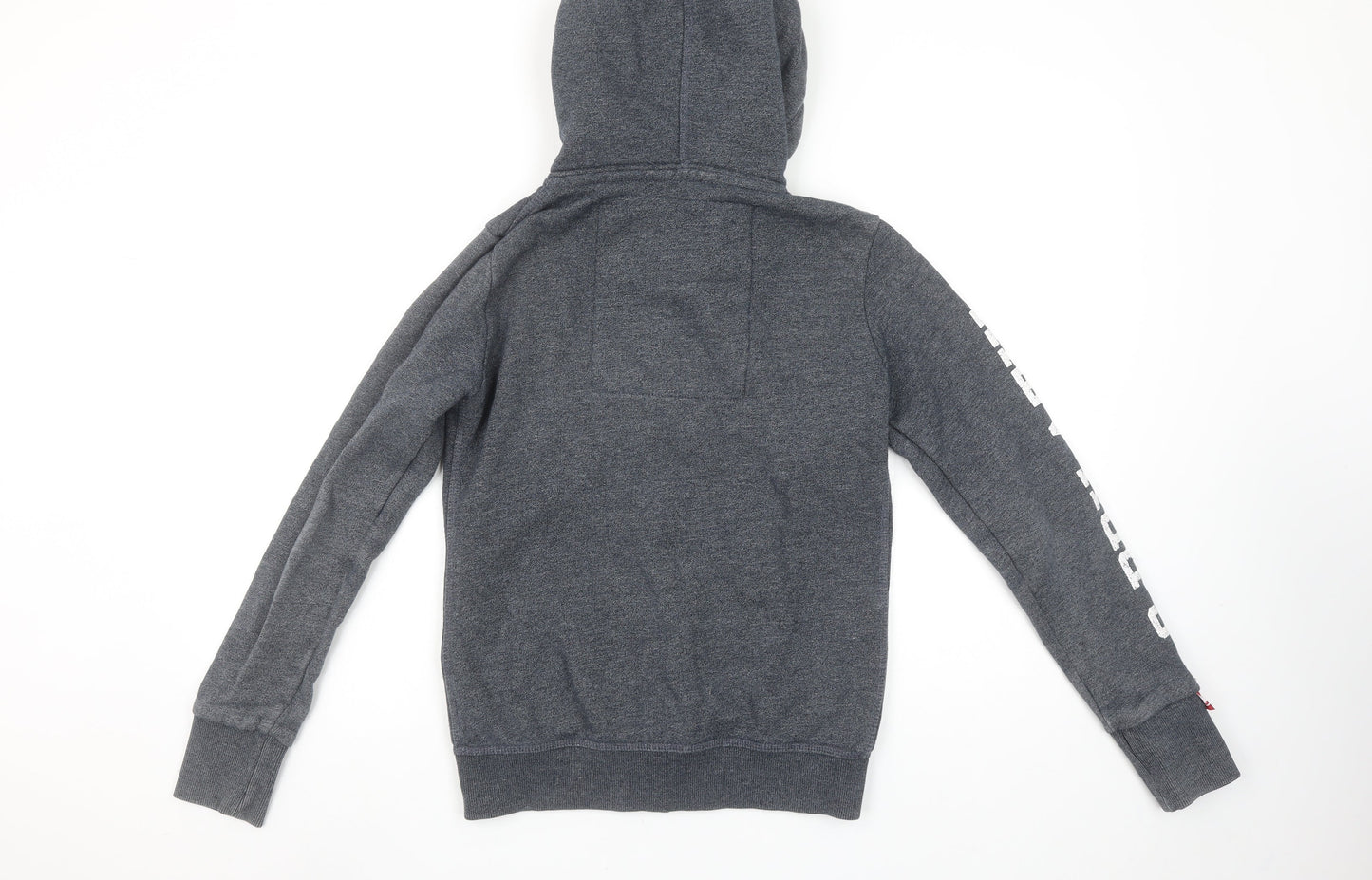 Superdry Men's Grey Full Zip Hoodie Small Track & Field Athletic