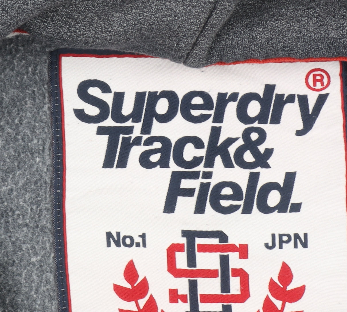 Superdry Men's Grey Full Zip Hoodie Small Track & Field Athletic