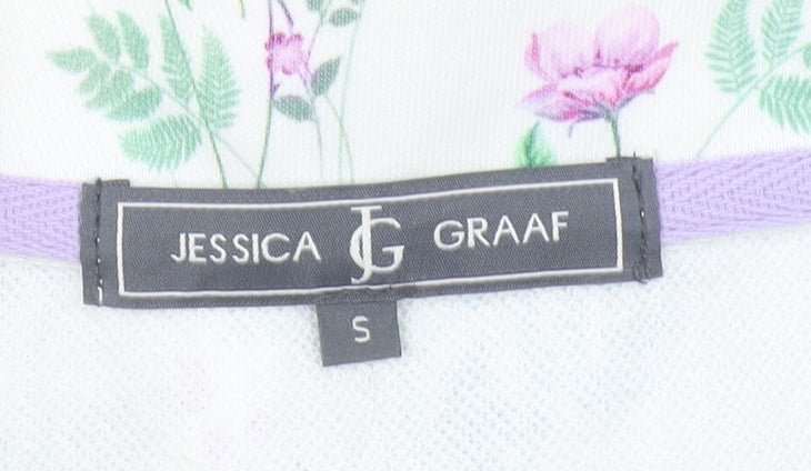 Jessica Graaf Womens White Floral 1/4 Zip Pullover Sweatshirt Size S