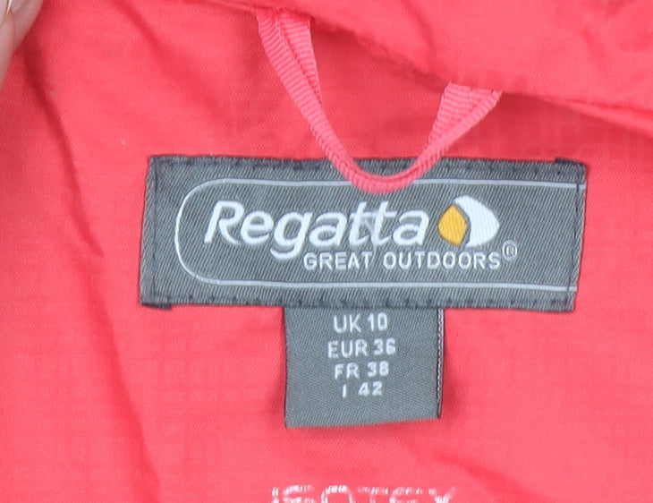 Regatta Women Red Waterproof Hooded Rain Jacket Size 10