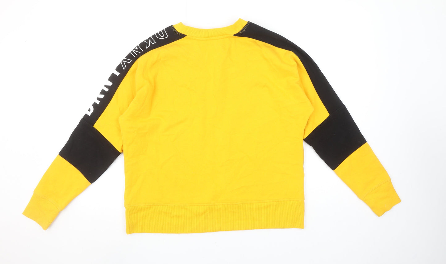 Womens UK S Regular DKNY Yellow Pullover Sweatshirt