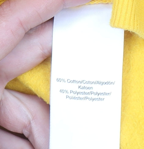 Womens UK S Regular DKNY Yellow Pullover Sweatshirt