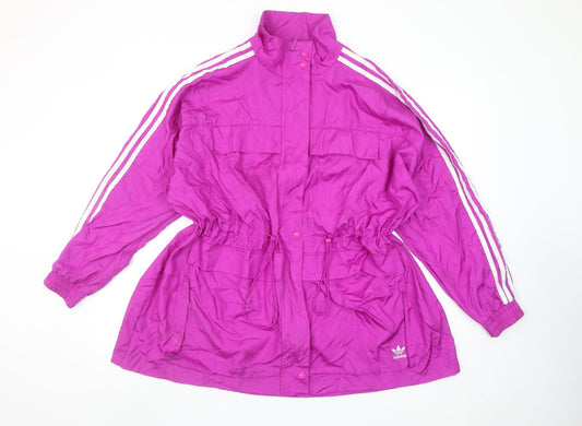 adidas Women's Purple Nylon 90s Windbreaker Jacket UK 10