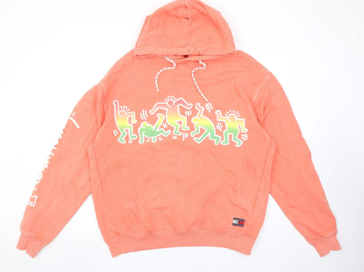 Tommy Jeans Keith Haring Coral Hoodie Women M Graphic Pullover Cotton