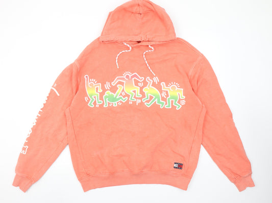 Tommy Jeans Keith Haring Coral Hoodie Women M Graphic Pullover Cotton