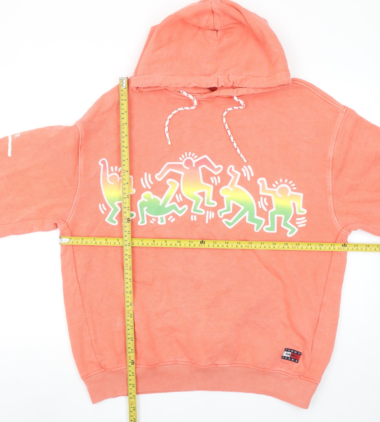 Tommy Jeans Keith Haring Coral Hoodie Women M Graphic Pullover Cotton