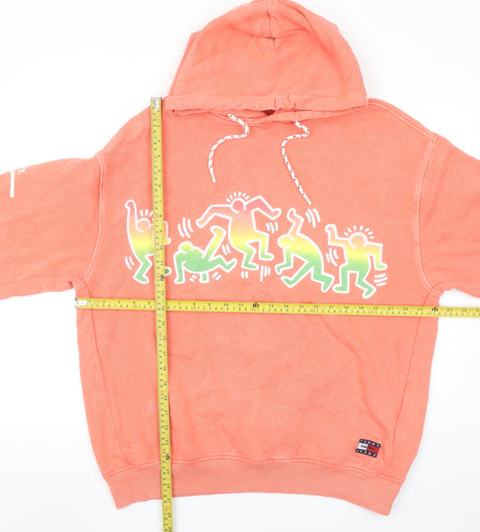 Tommy Jeans Keith Haring Coral Hoodie Women M Graphic Pullover Cotton