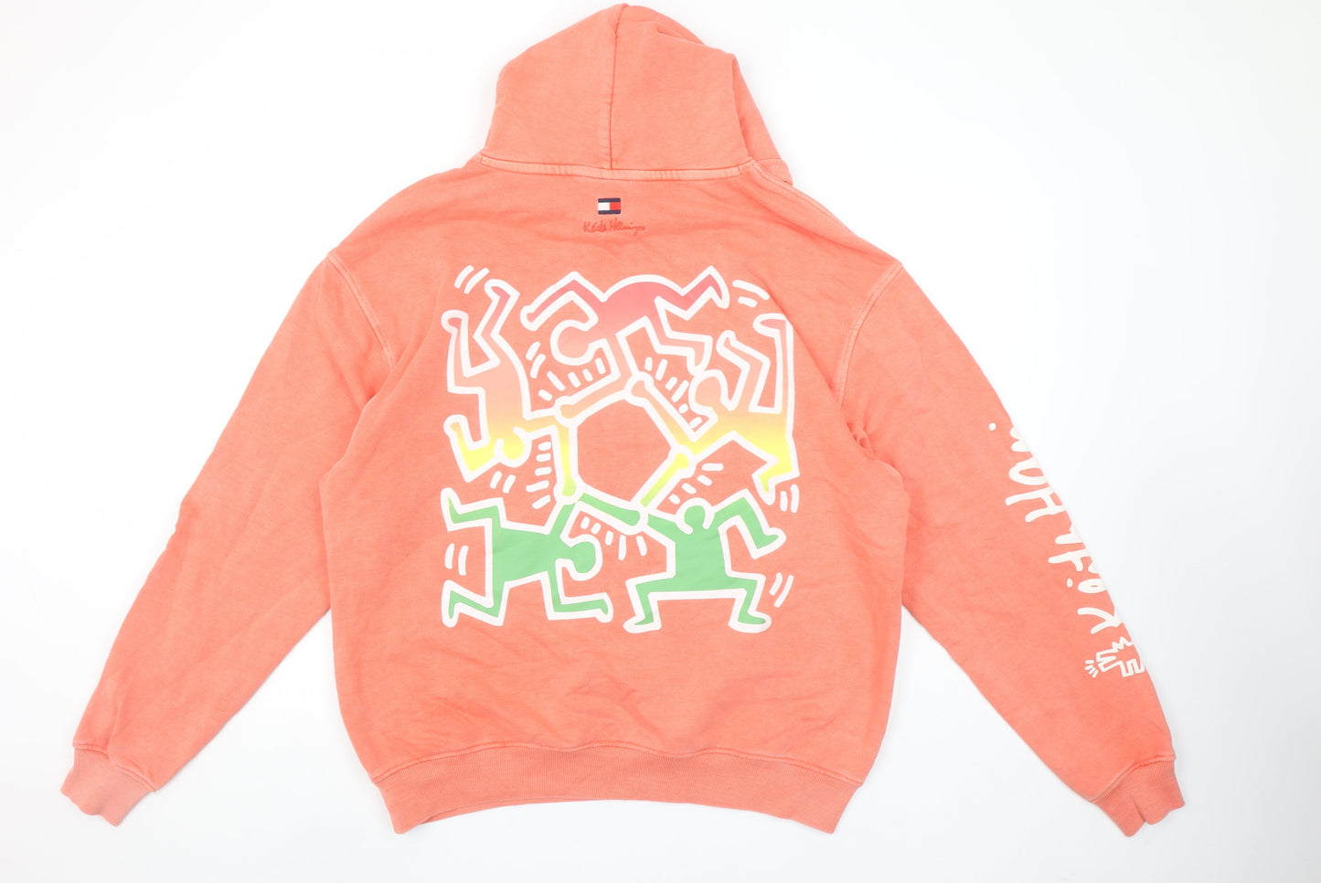 Tommy Jeans Keith Haring Coral Hoodie Women M Graphic Pullover Cotton