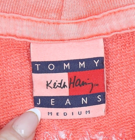 Tommy Jeans Keith Haring Coral Hoodie Women M Graphic Pullover Cotton