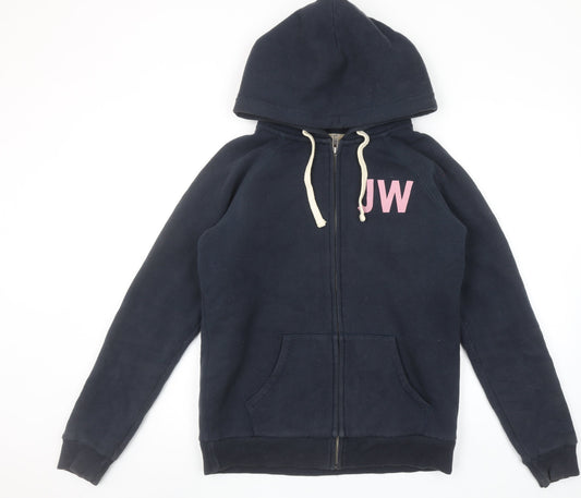 Womens UK 12 Regular Jack Wills Blue Full Zip Hoodie
