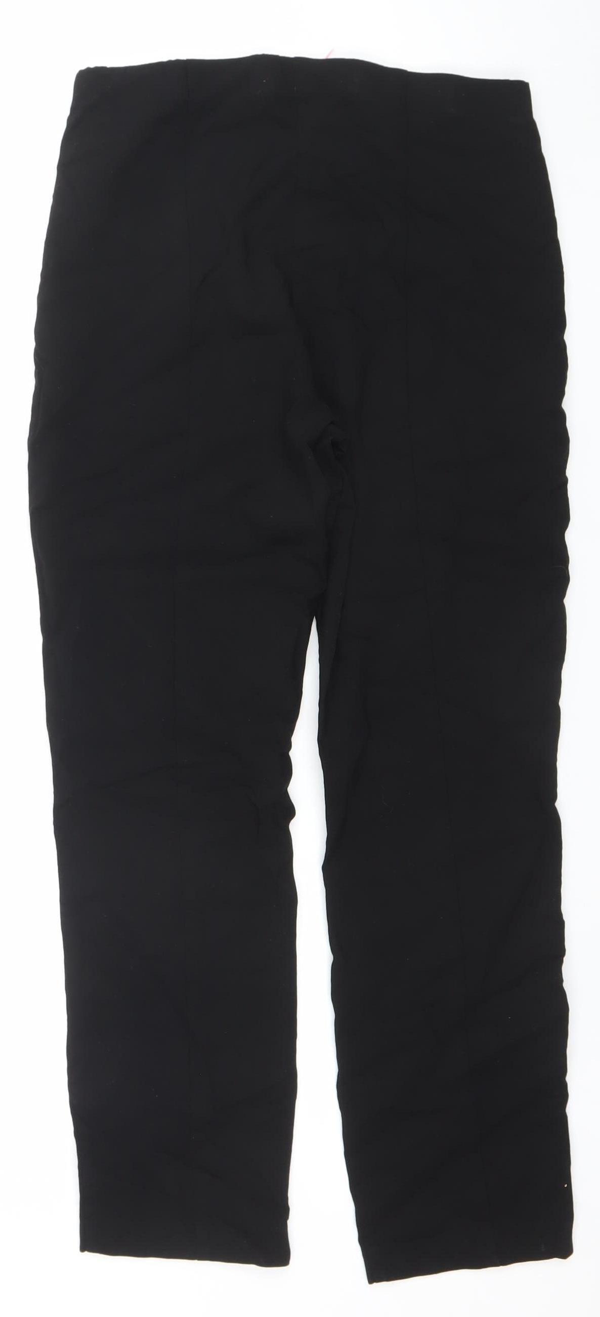 Dunnes Womens Black Slim Stretch Trousers M Straight Leg