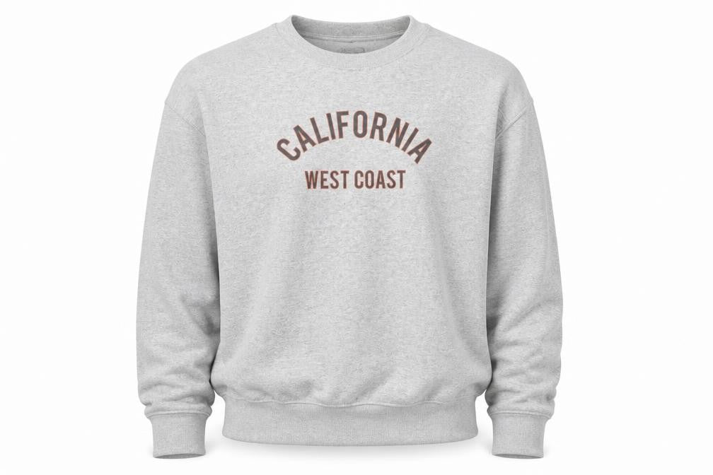 PrettyLittleThing Men's Grey California West Coast Sweatshirt Medium