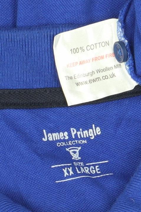 James Pringle Men's Blue 2XL Cotton Short Sleeve Polo Shirt