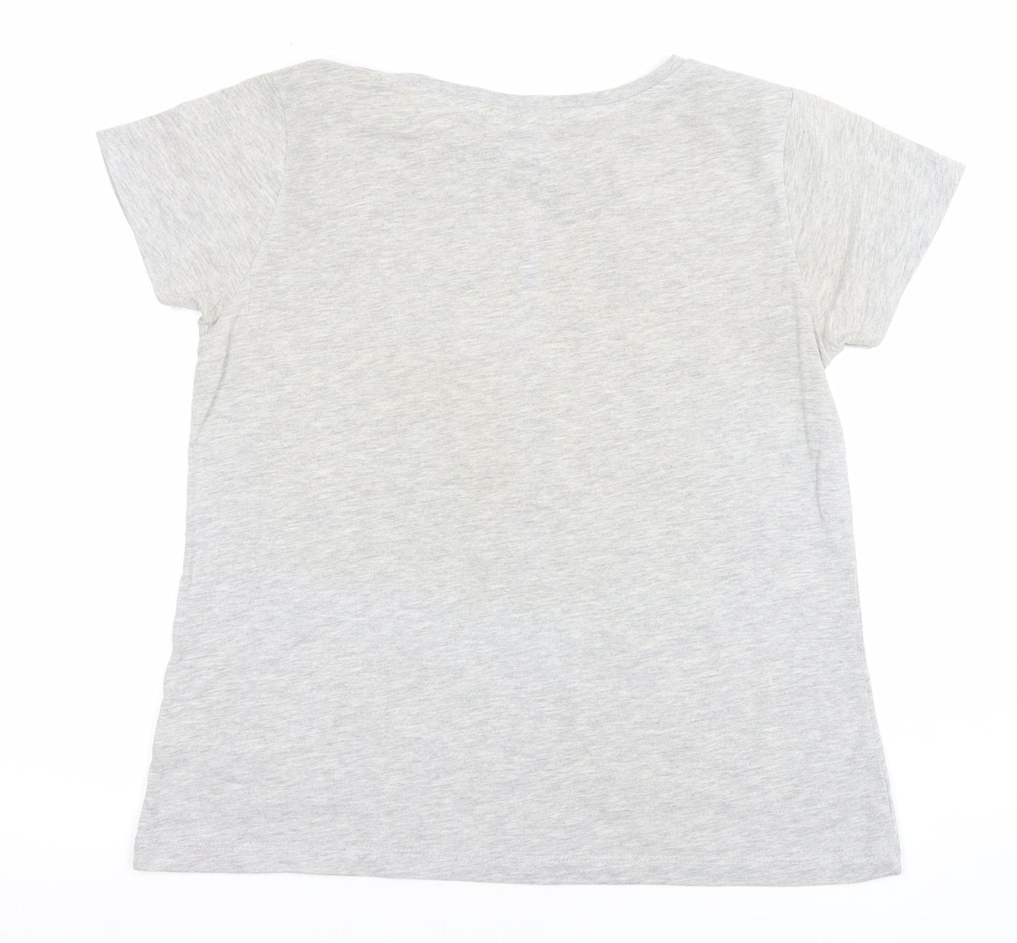 Disney Women's Grey Mickey Mouse T-Shirt Size 12 Short Sleeve Cotton Blend