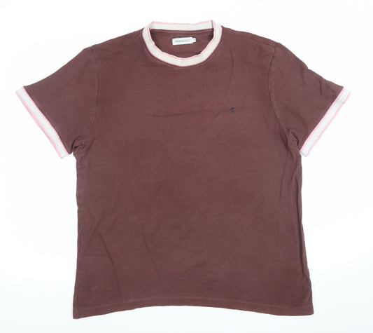 Farah 1920 Men's Brown XL Crew Neck Cotton Short Sleeve T-Shirt