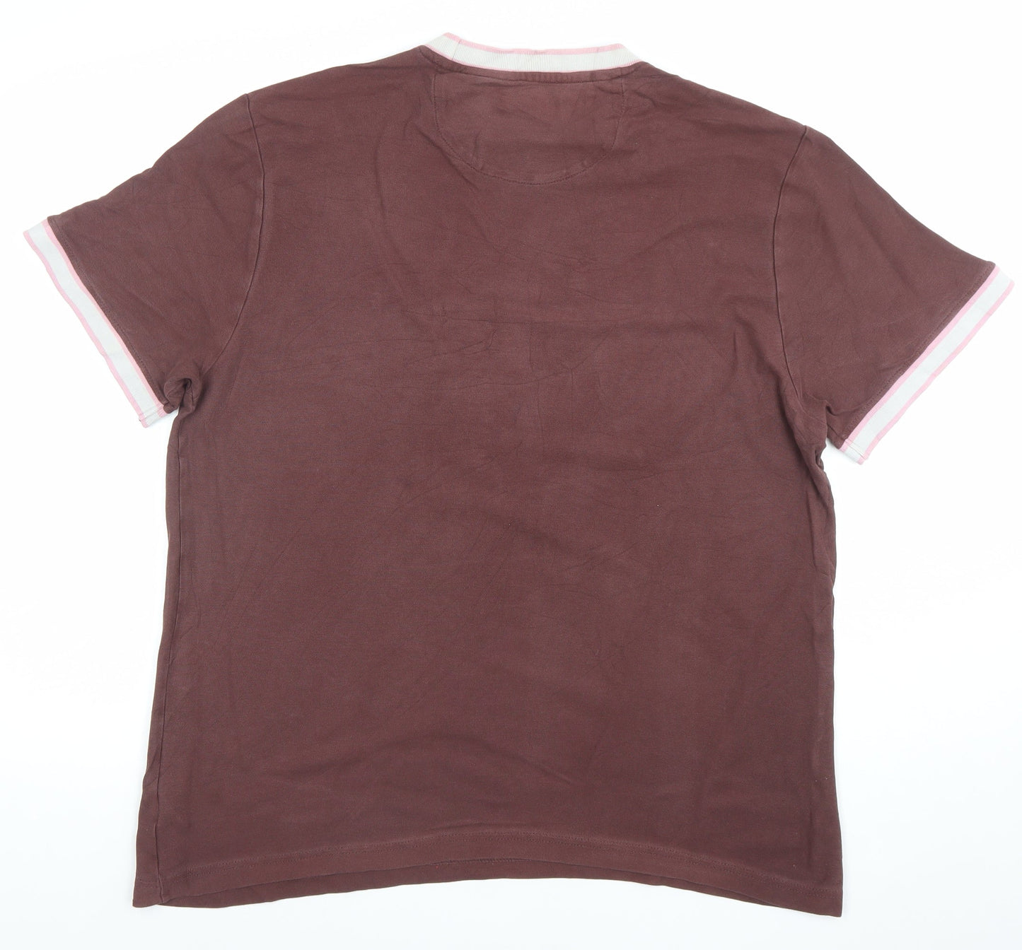 Farah 1920 Men's Brown XL Crew Neck Cotton Short Sleeve T-Shirt