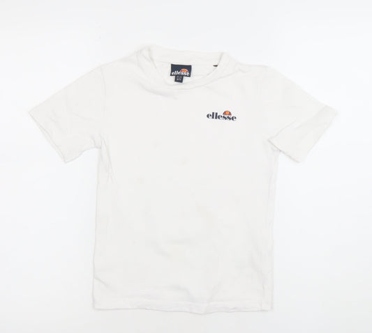 Ellesse Boys White 6-7 Years Logo Short Sleeve Cotton T-Shirt