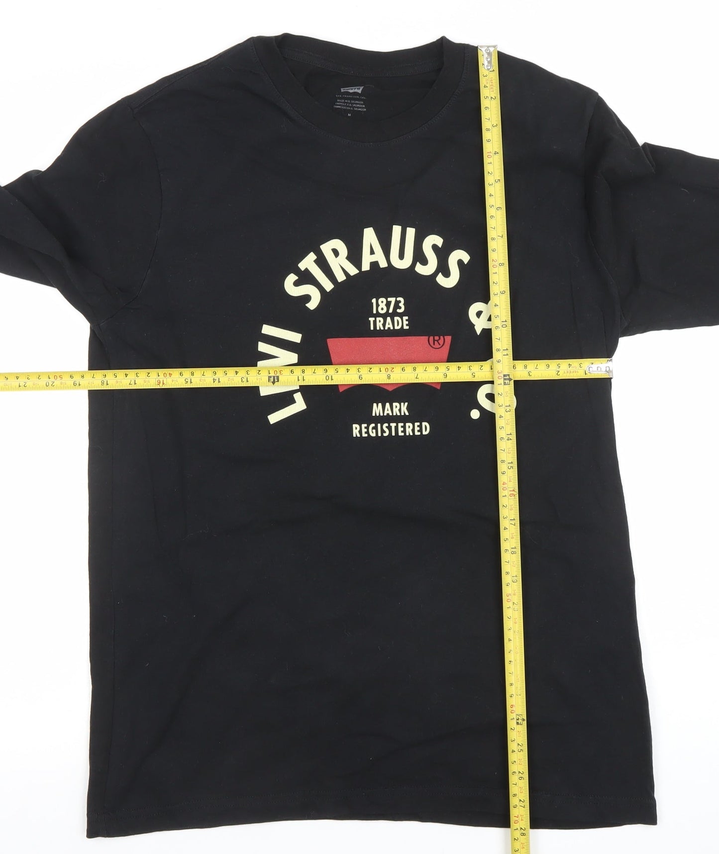 Levi's Men's Black Long Sleeve Logo Crew Neck Cotton T-Shirt M