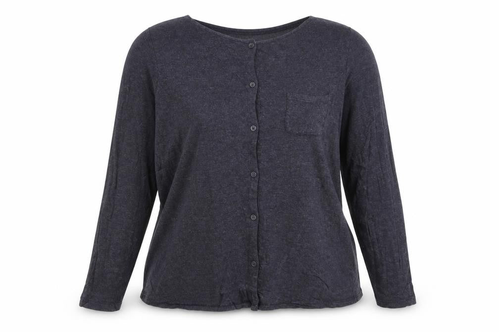 Womens UK Size 14 FatFace Grey Viscose Blend Button-Up
