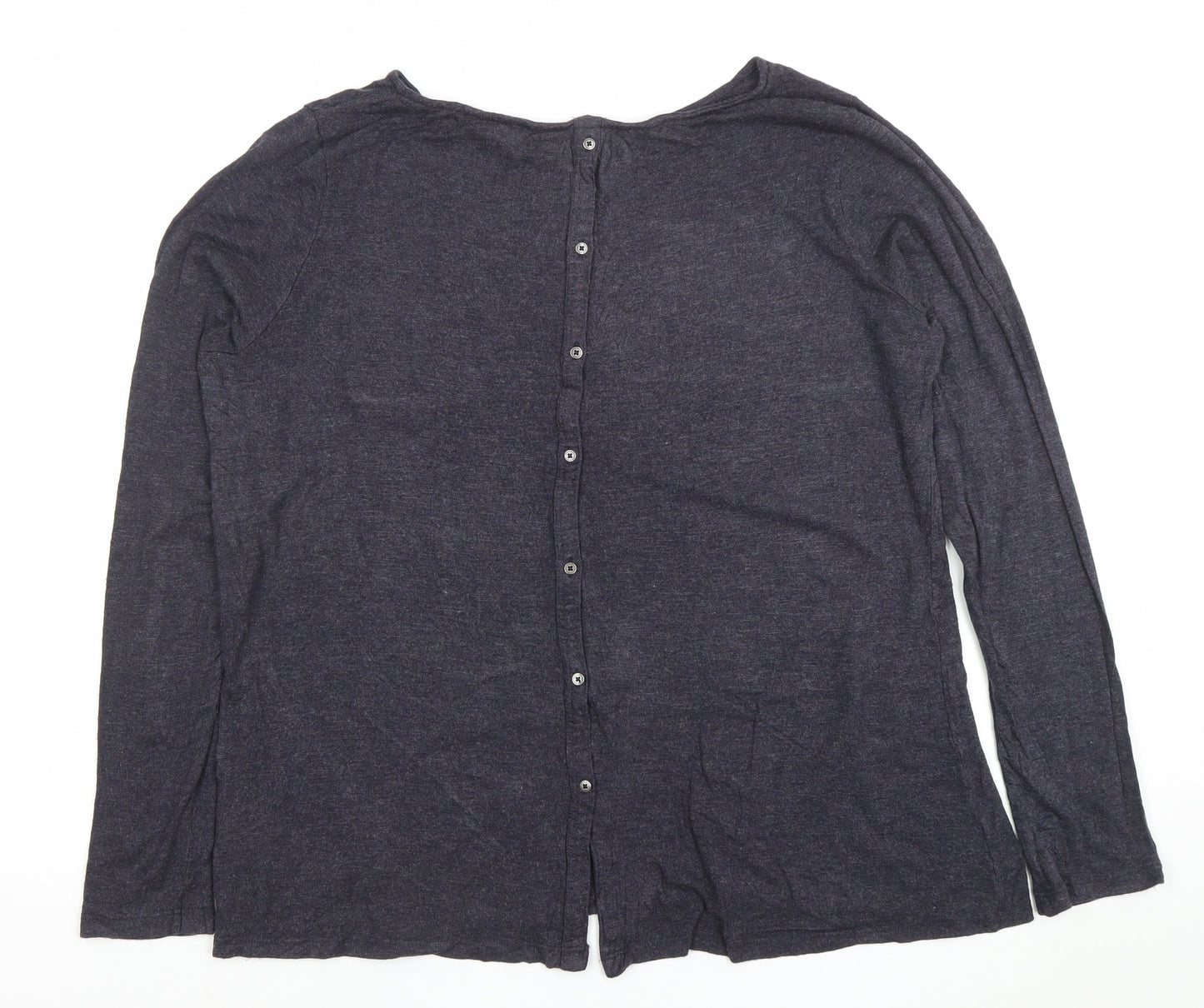 FatFace Womens Grey Long Sleeve Button-Up Jersey Top Size 14